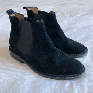 𝅺roots Suede Black Ankle Pull On Chelsea Boots Size EU 36/US 6